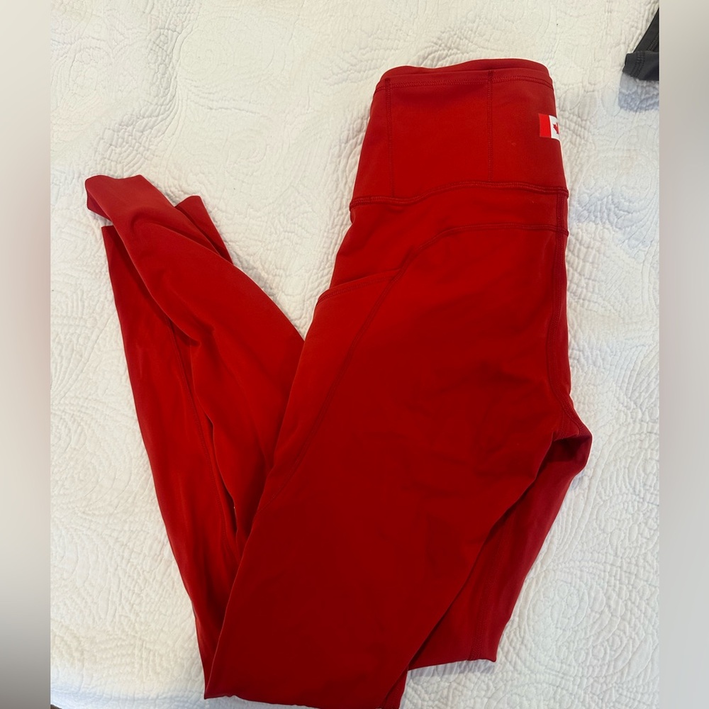Red LULULEMON Leggings